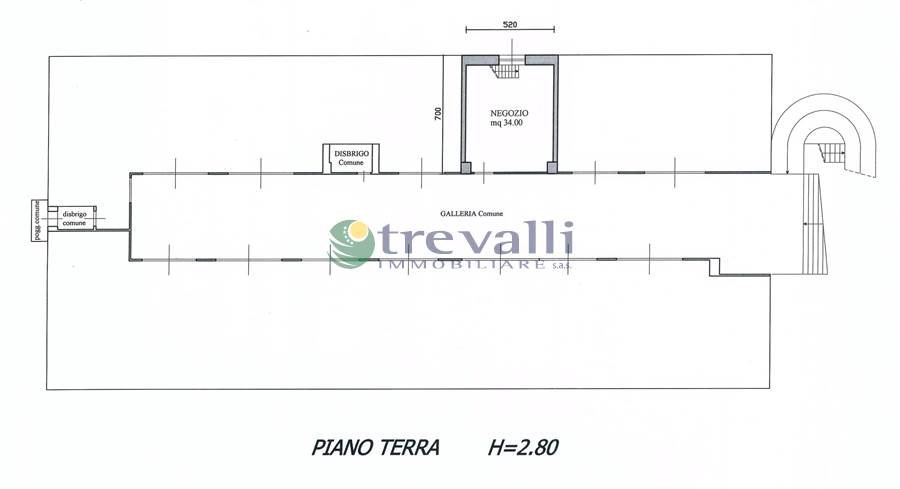Planimetria negozio piano terra